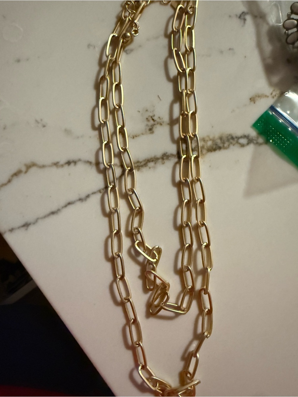 Gold Paperclip Chain Necklace - Women's Jewelry